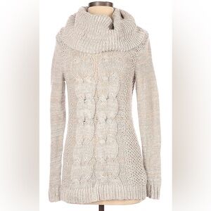 ELLE ~ Women’s Cowl Neck Sweater ~ Beige ~ Size S